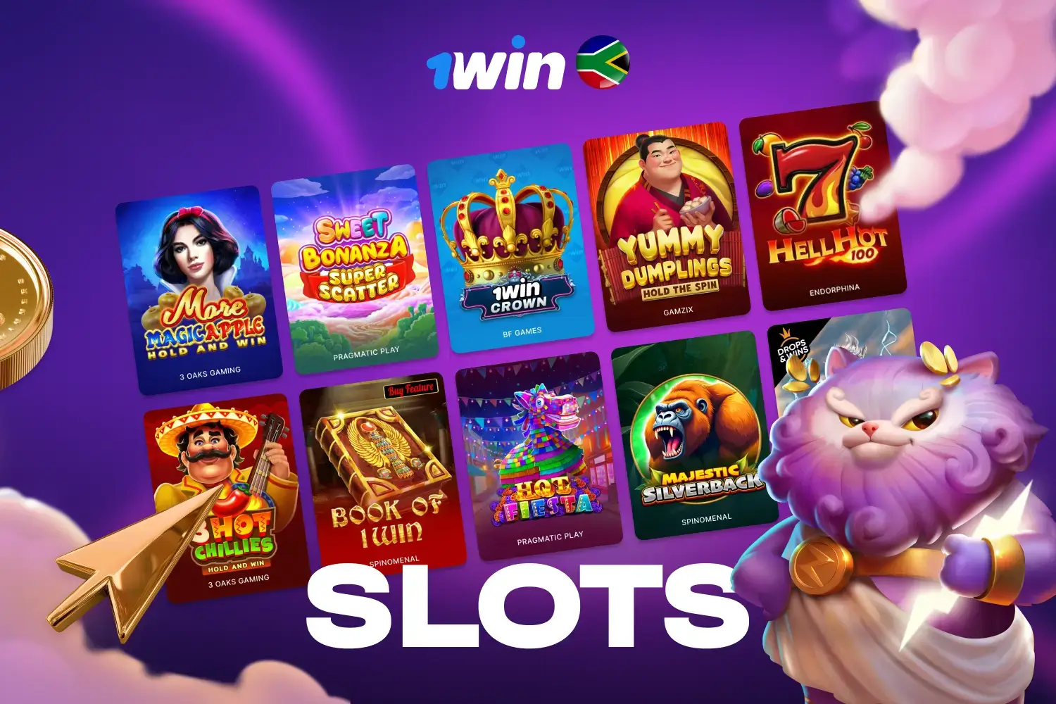 Extensive catalog of online video slots available in the 1win casino lobby